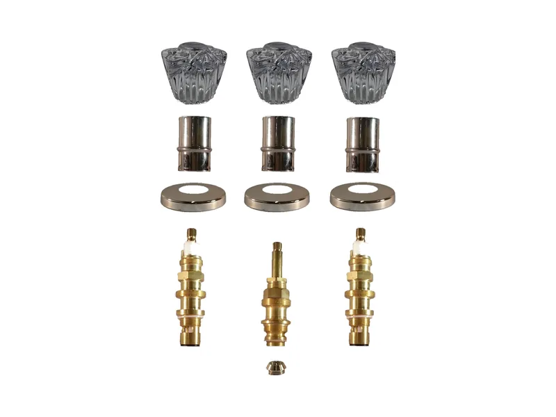 3-Valve Rebuild Kit for Pfister, Acrylic Handles with 405411 Stems