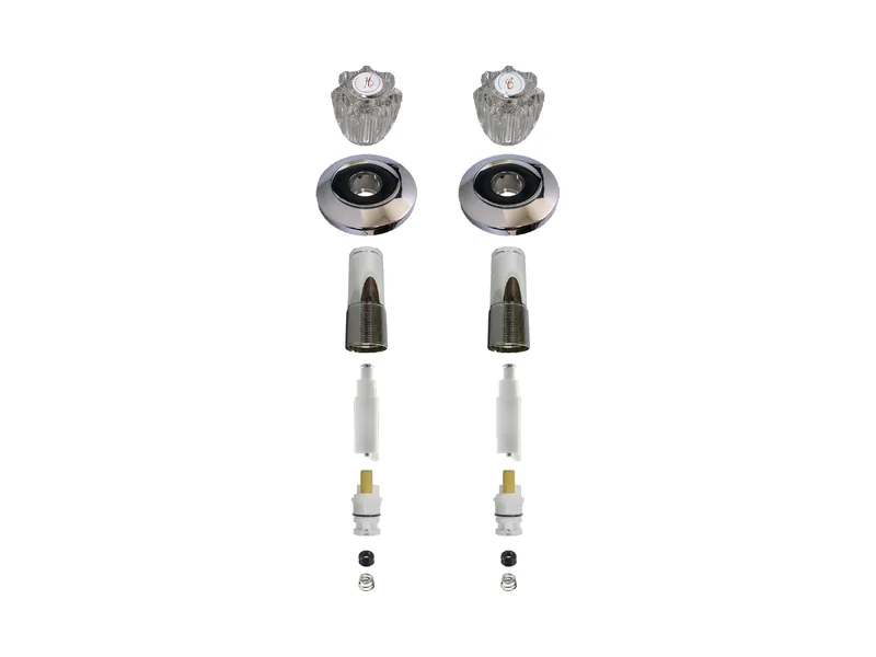 2-Valve Rebuild Kit for Delta, Acrylic Handles with DE10423 Stems (DE202)