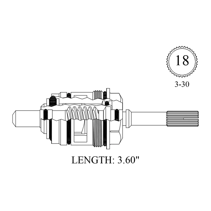 American Standard 28647-0070A Replacement Diverter Stem