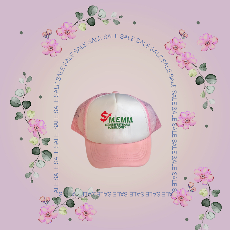 MEMM Women's Trucker Hat - Pink & White