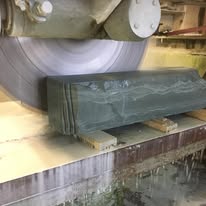 Slate being cut in workshop