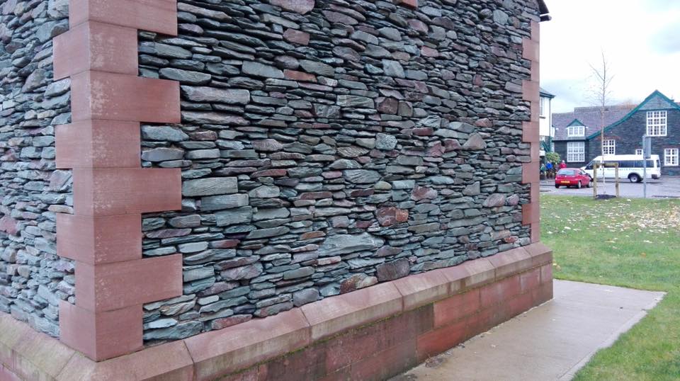 Slate stone wall