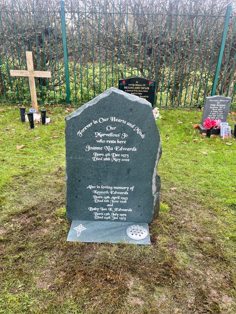 Conistone slate memorial - Joanne Nia Edwards