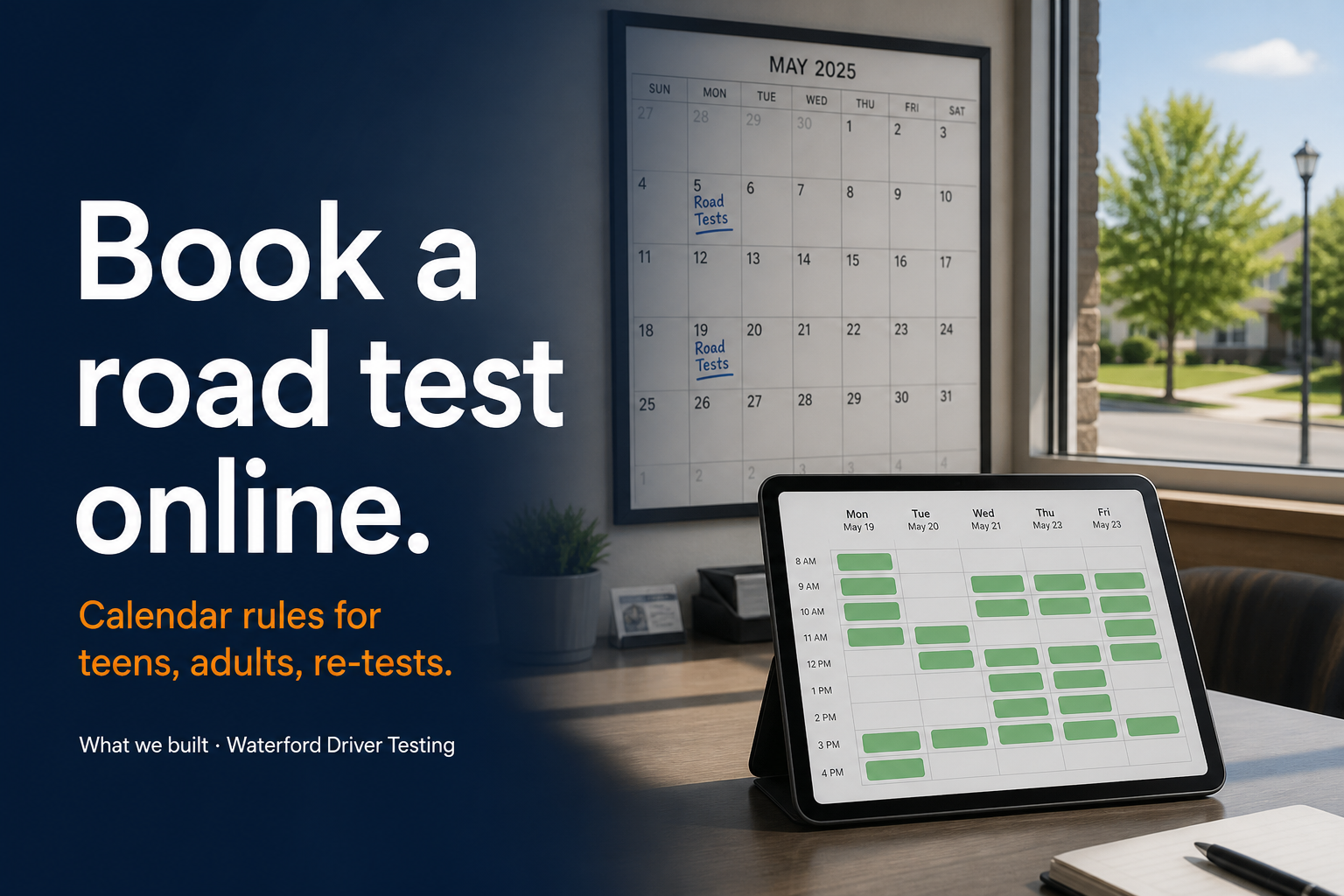 What we built · Waterford Driver Testing — slide 2