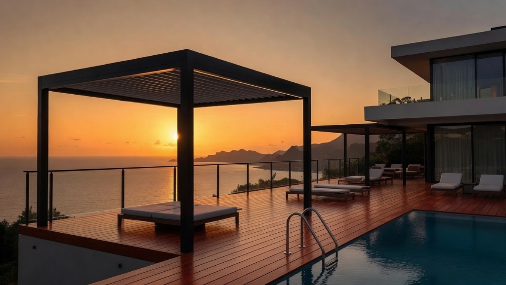 Pergola aluminium bioclimatique haut de gamme en Guadeloupe Martinique — GT MAT Caraïbes