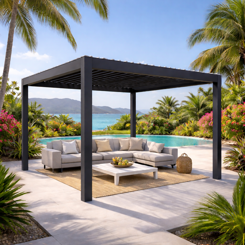 Pergola aluminium en climat tropical : résistance et longévité