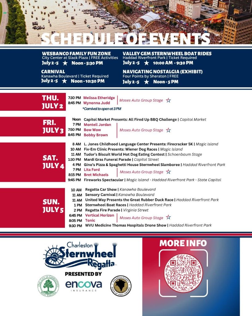 Charleston Sternwheel Regatta Schedule