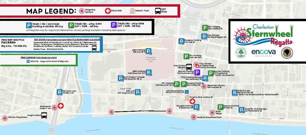 Charleston Sternwheel Regatta Parking Map