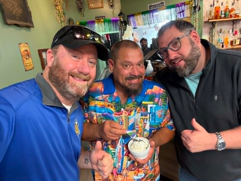 Jay Silverman, Brandon "Da Garbage Disposal," and Joel Bennett at Bourbon Street Bistro
