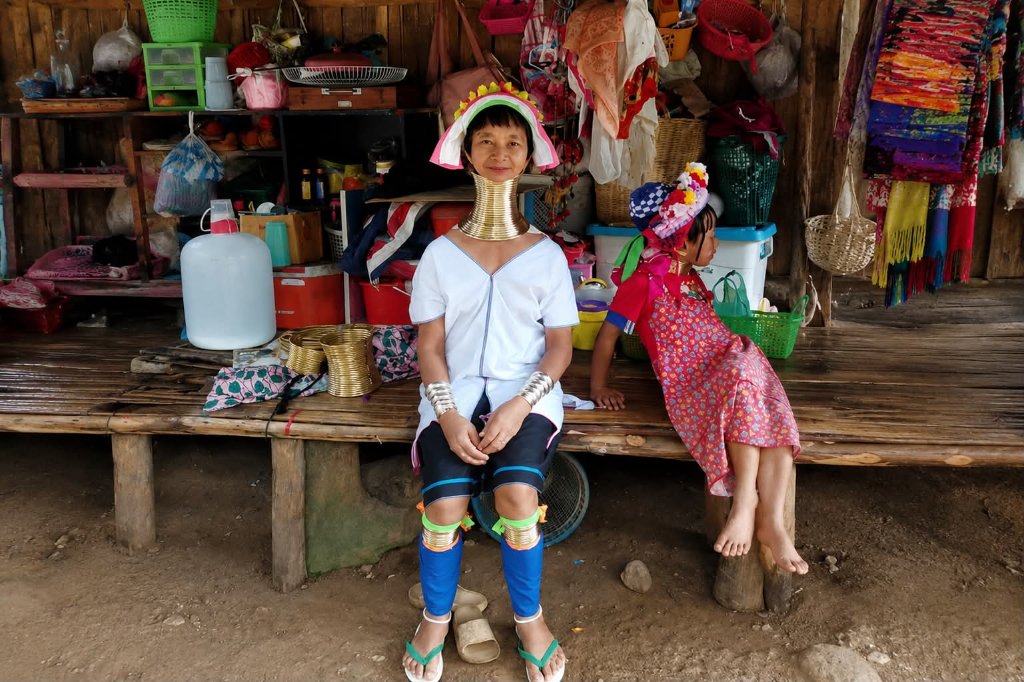 Kayan Long Neck Woman and Child
