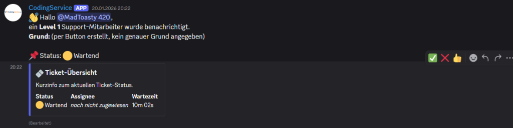 Discord Bot System – Team & Support Management