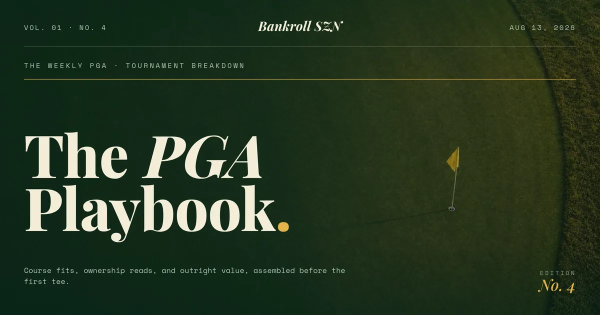 8/13/2026 PGA DFS Playbook