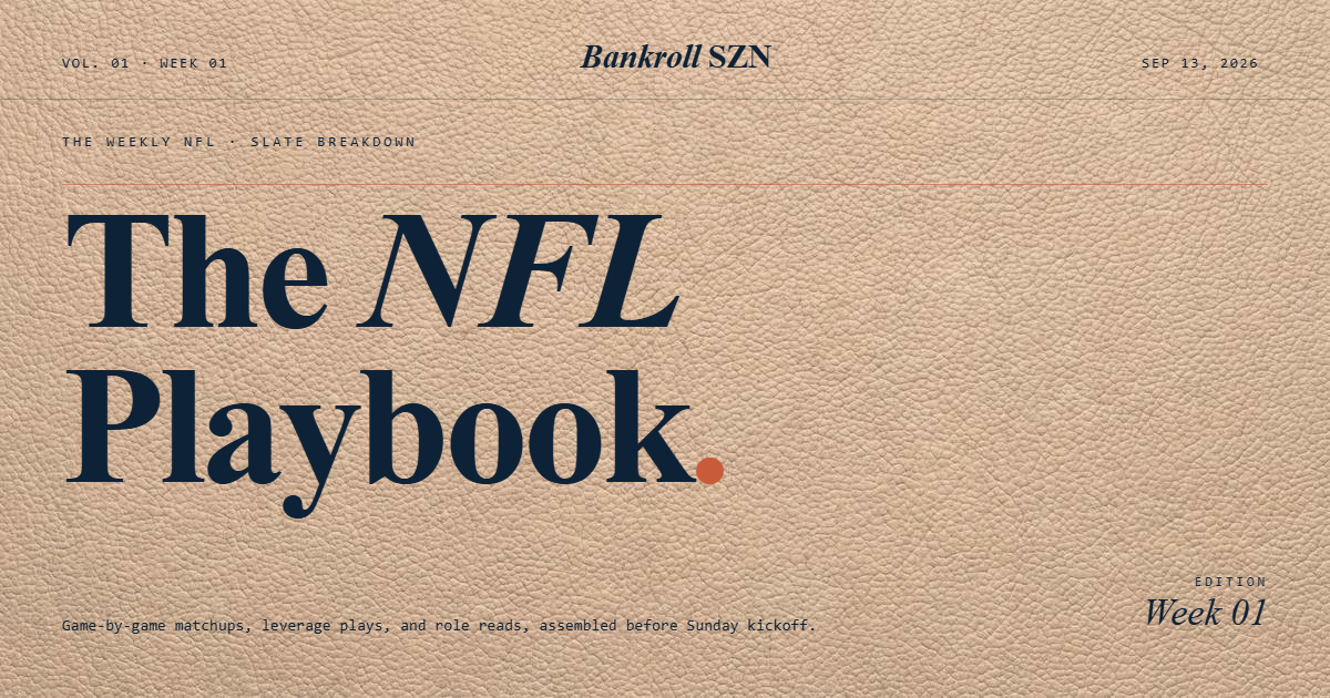 Week 1 NFL DFS Top Plays: Cash, GPP, and Cheap WR's