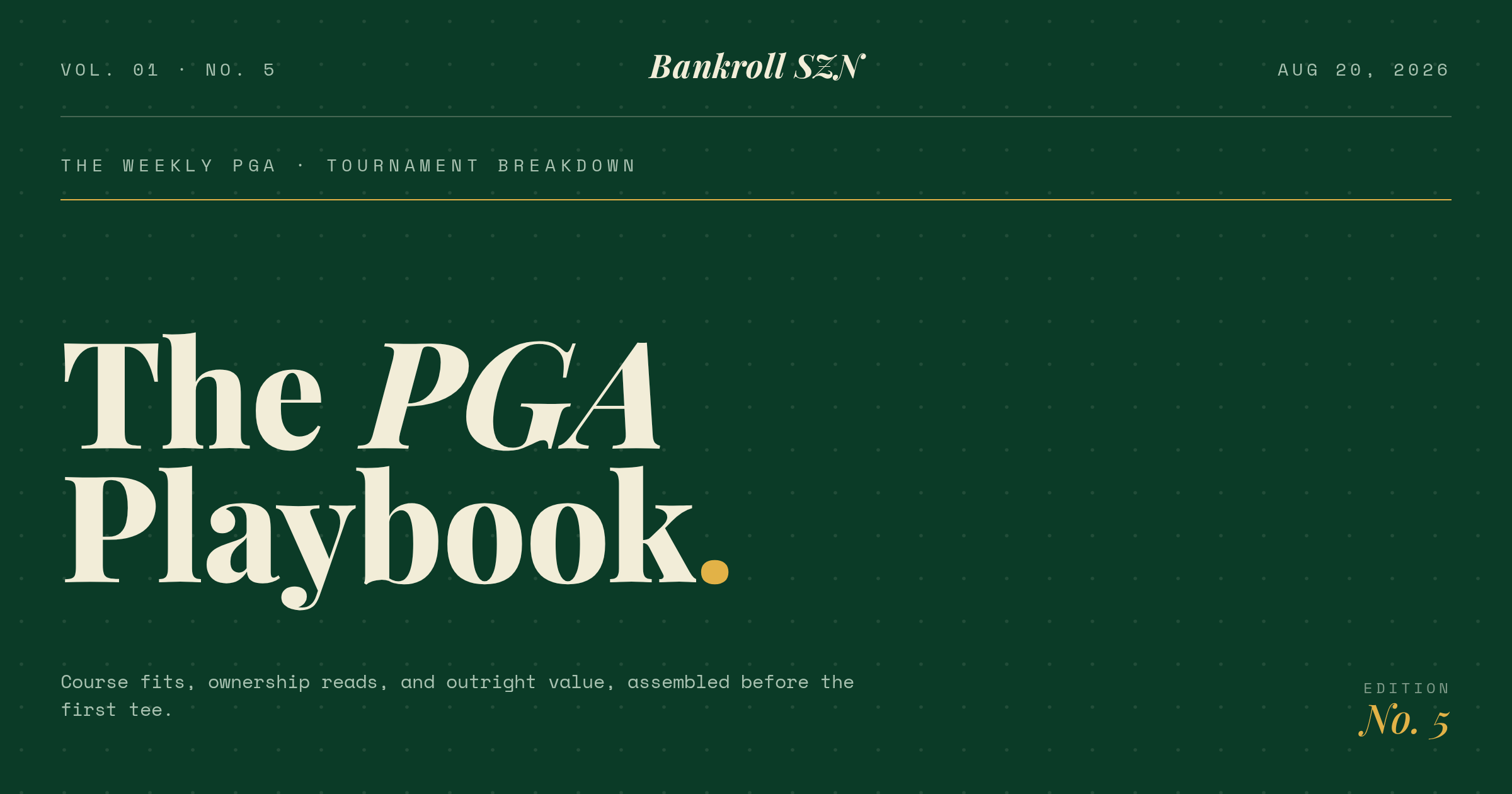 8/20/2026 PGA DFS Playbook