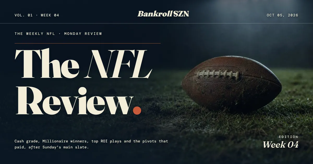 Week 4 NFL DFS Review: Cash Lineup, Millionaire Winners and Best Pivots