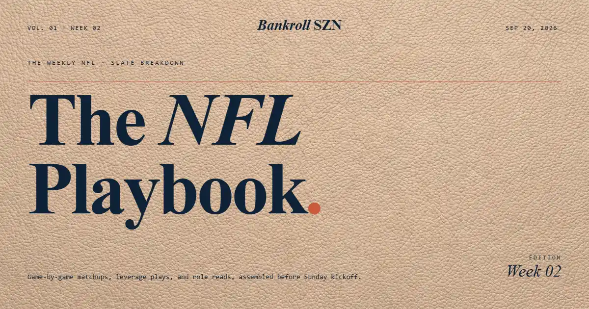 Week 2 NFL DFS Matchups: Every Game on the Main Slate