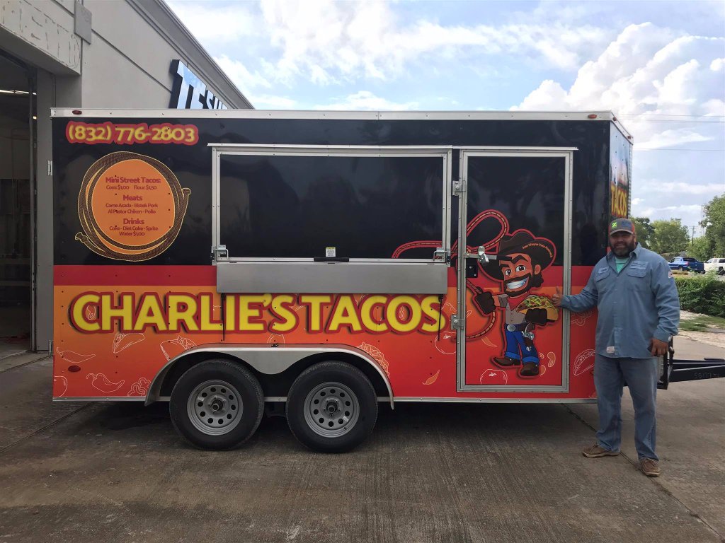 Charlie's Tacos Food Trailer Wrap