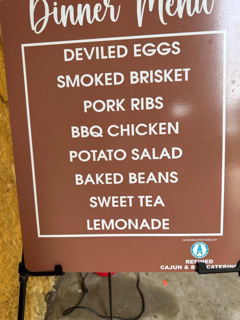 Refined Cajun BBQ Dinner Menu Sign