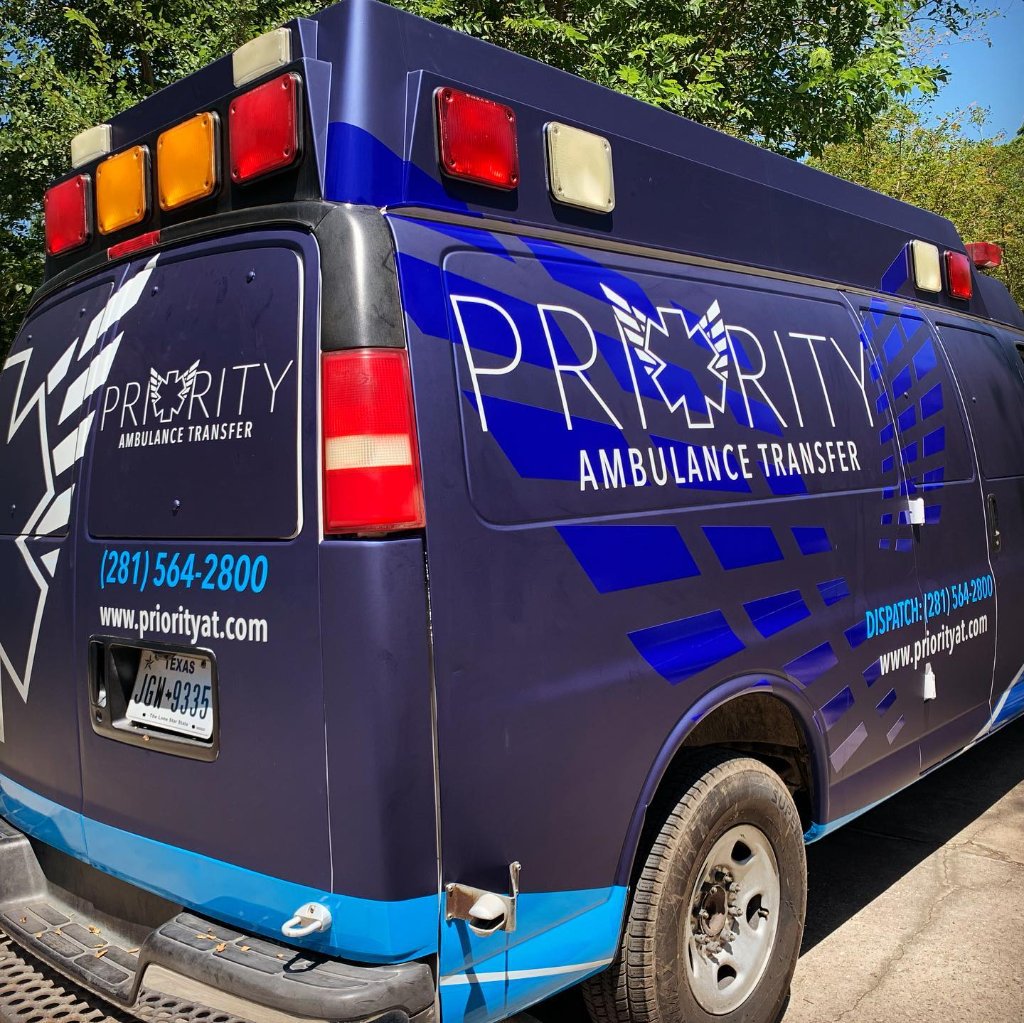 Priority Ambulance Transfer Van Wrap