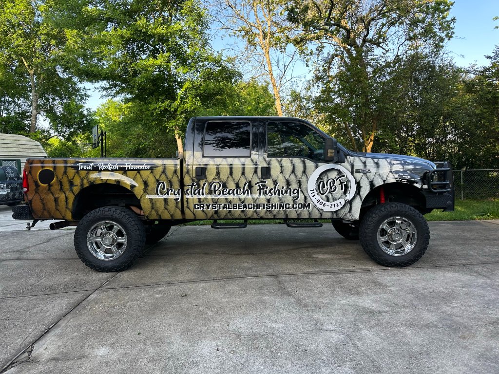 Crystal Beach Fishing Truck Wrap