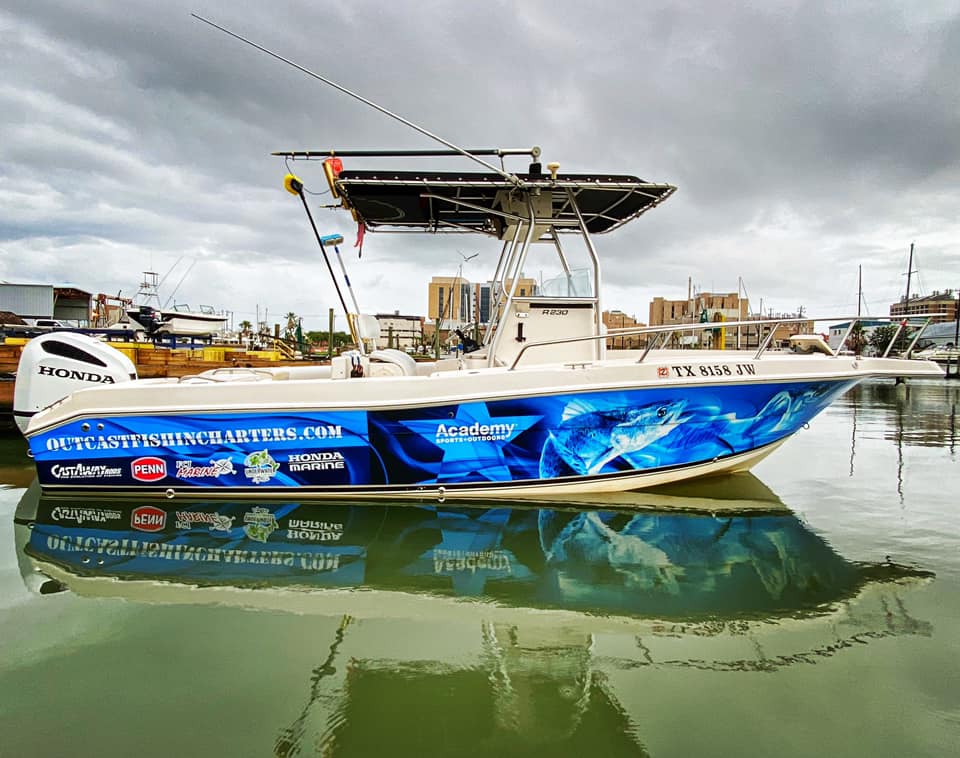Outcast Fishing Charters Boat Wrap