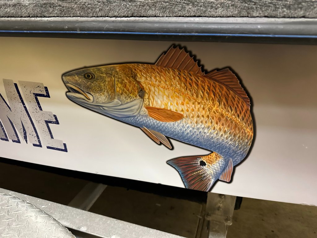 One Mo Time Redfish Boat Graphics