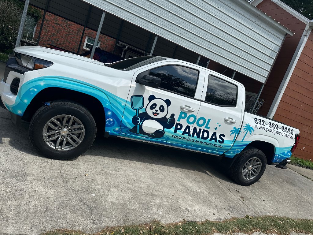 Pool Pandas Pickup Truck Wrap