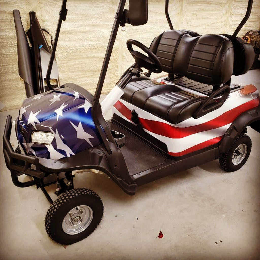 USA Flag Golf Cart Wrap