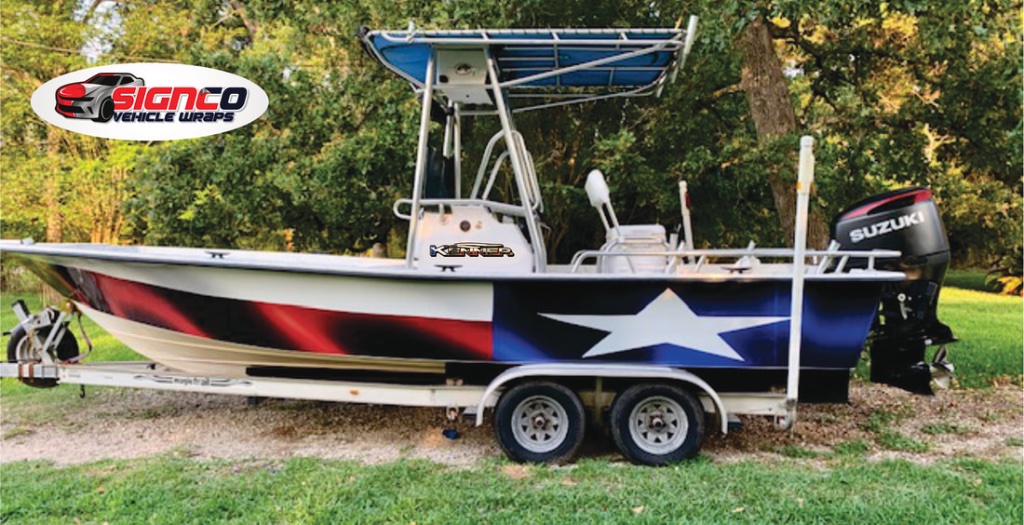 Texas Flag Kenner Boat Wrap