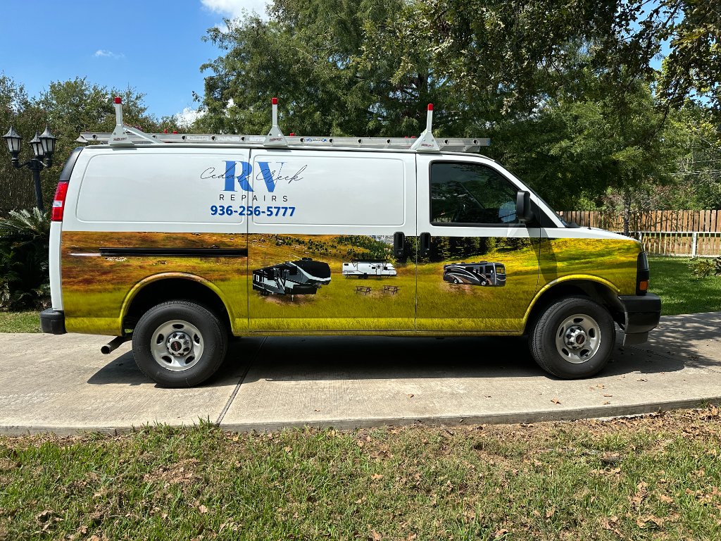 Cedar Creek RV Repairs Van Wrap