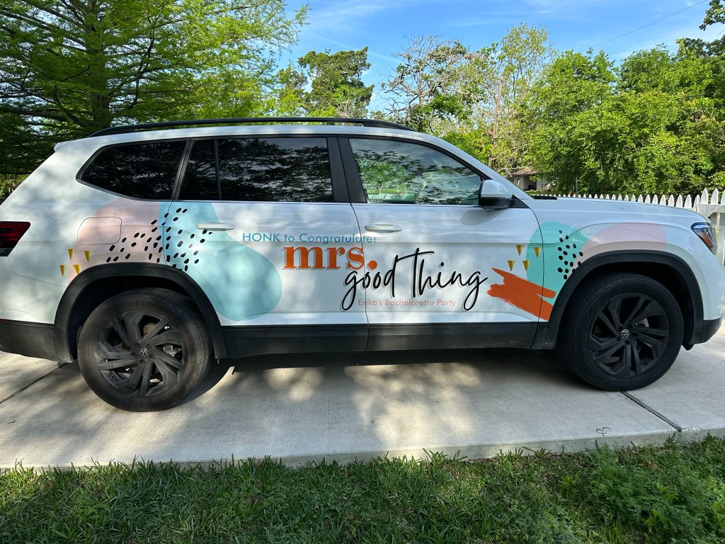 Mrs. Good Thing Bachelorette SUV Wrap Side