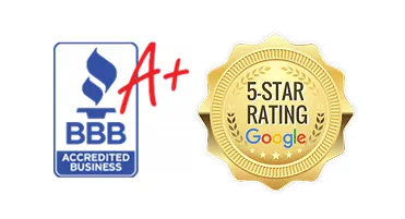 BBB Accredited A+ Business and Google 5-Star Rating