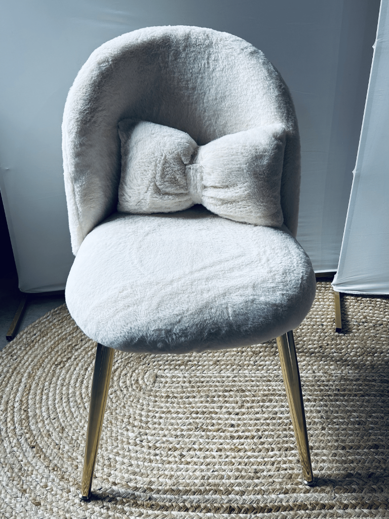 Ivory Faux Fur Accent Chair