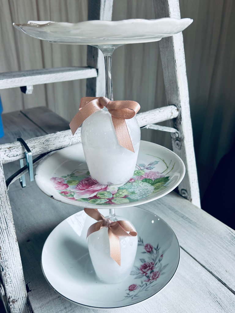 3-Tier Floral China Tiered Server