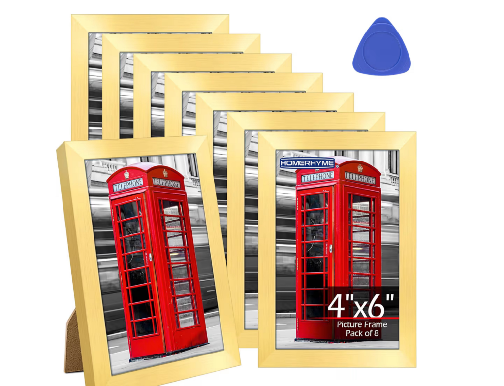 Gold Picture Frames 4"x6" (Pack of 8)