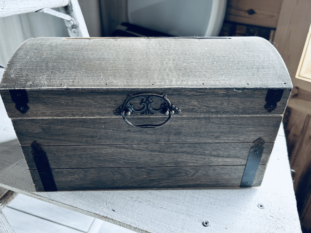 Rustic Wood Treasure Chest Card Box