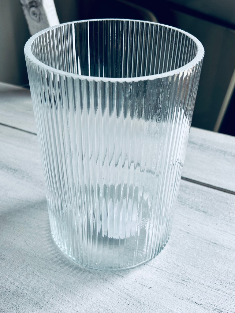 Ribbed Glass Cylinder Vase