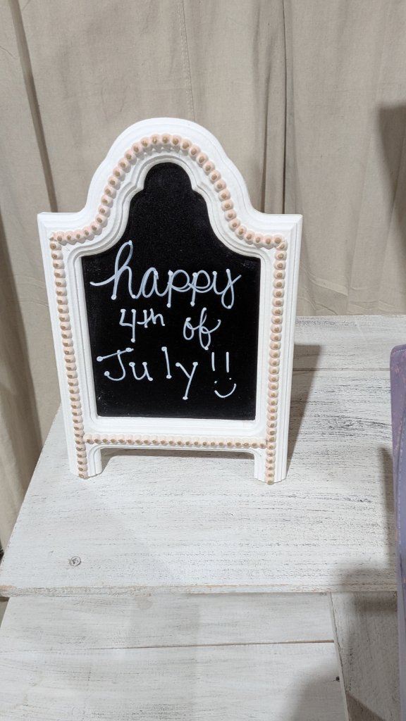 Ornate White Tabletop Chalkboard