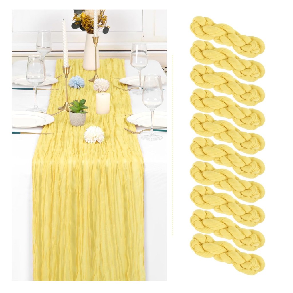 Yellow Cheesecloth Table Runner