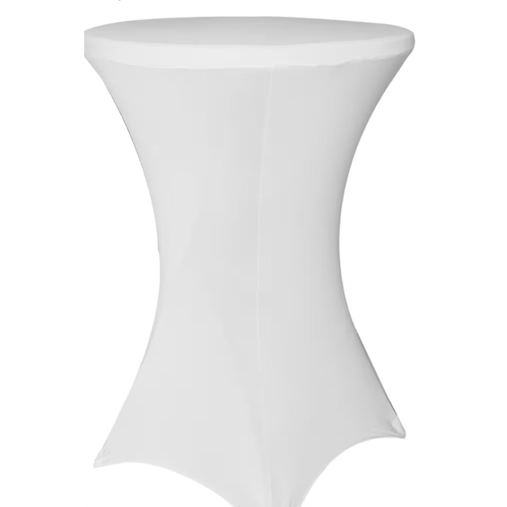 White Spandex Cocktail Table Cover