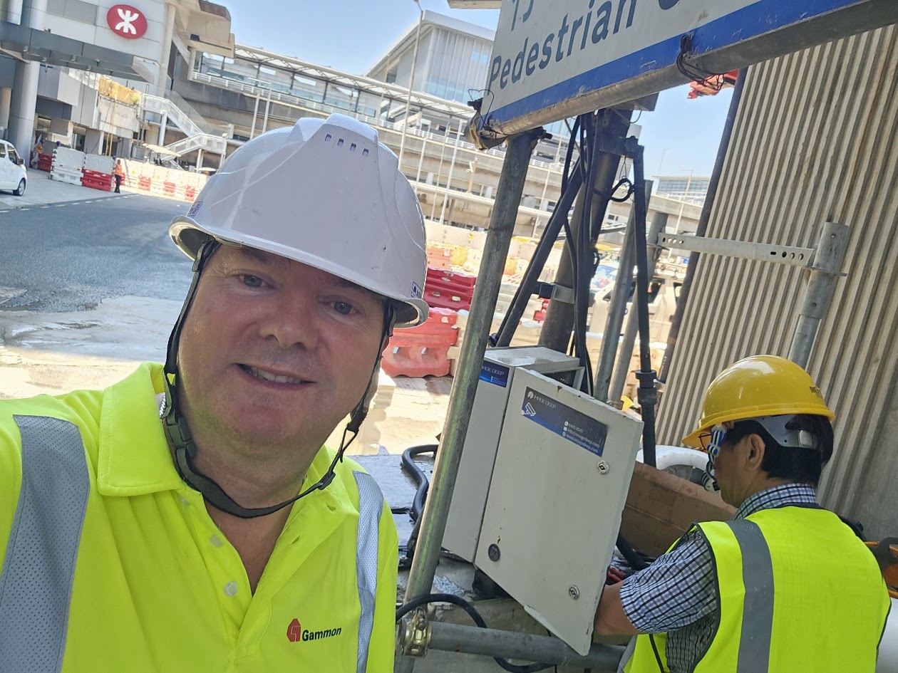 ImageDeep technicians installing an IP65 edge cabinet on a Gammon transit site