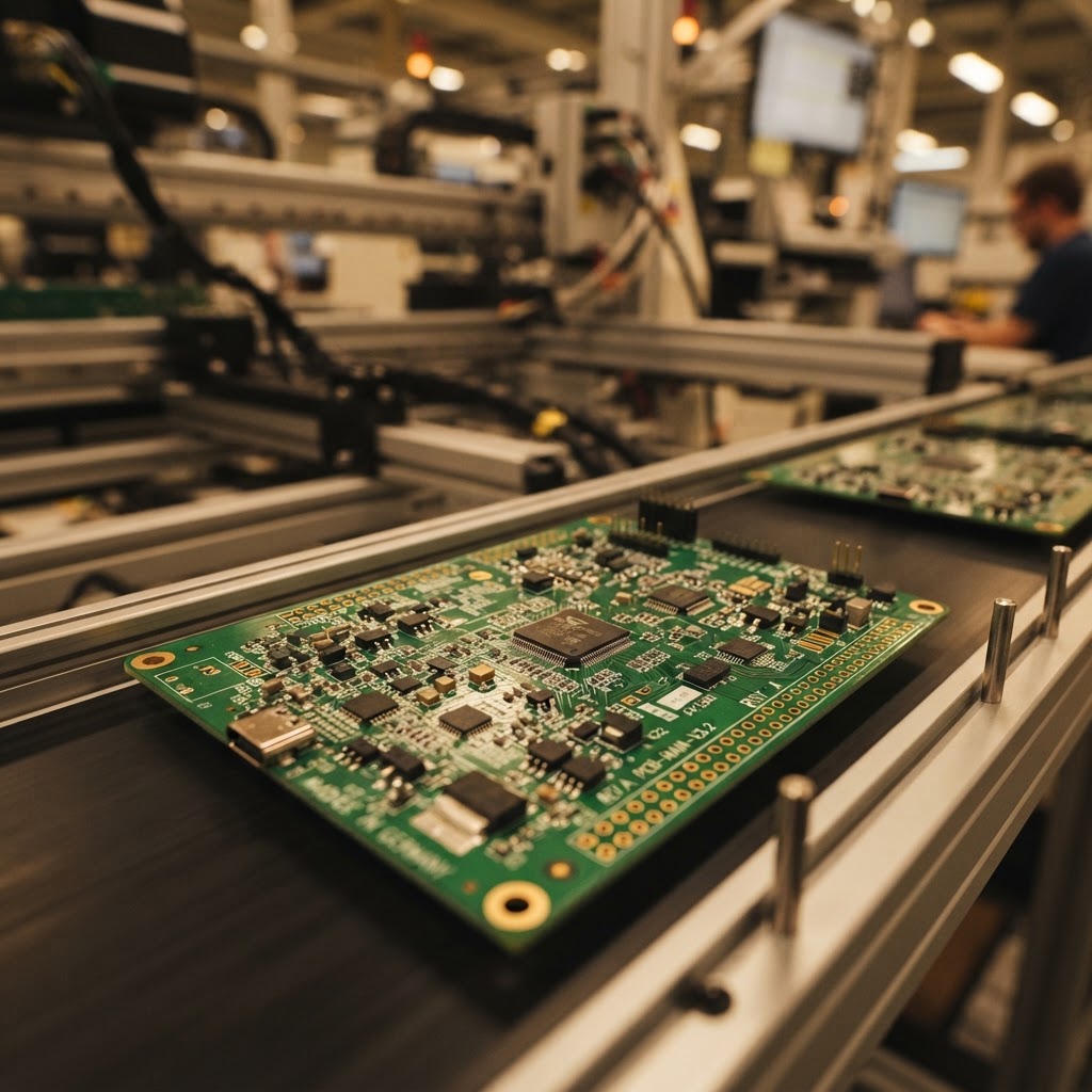 ImageDeep circuit boards in production