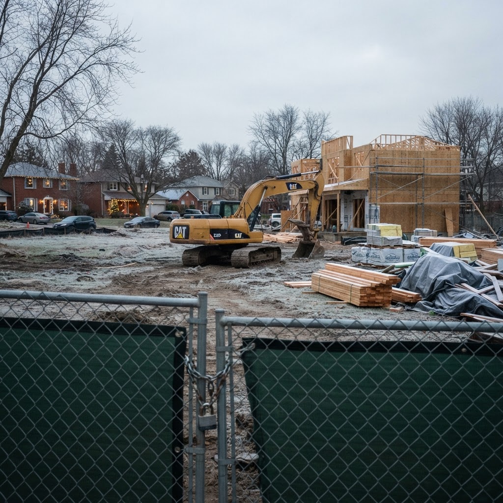 Construction site closed for the Thanksgiving weekend