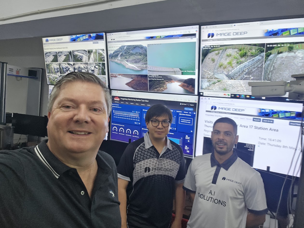 ImageDeep operators in a security monitoring command centre reviewing live camera feeds