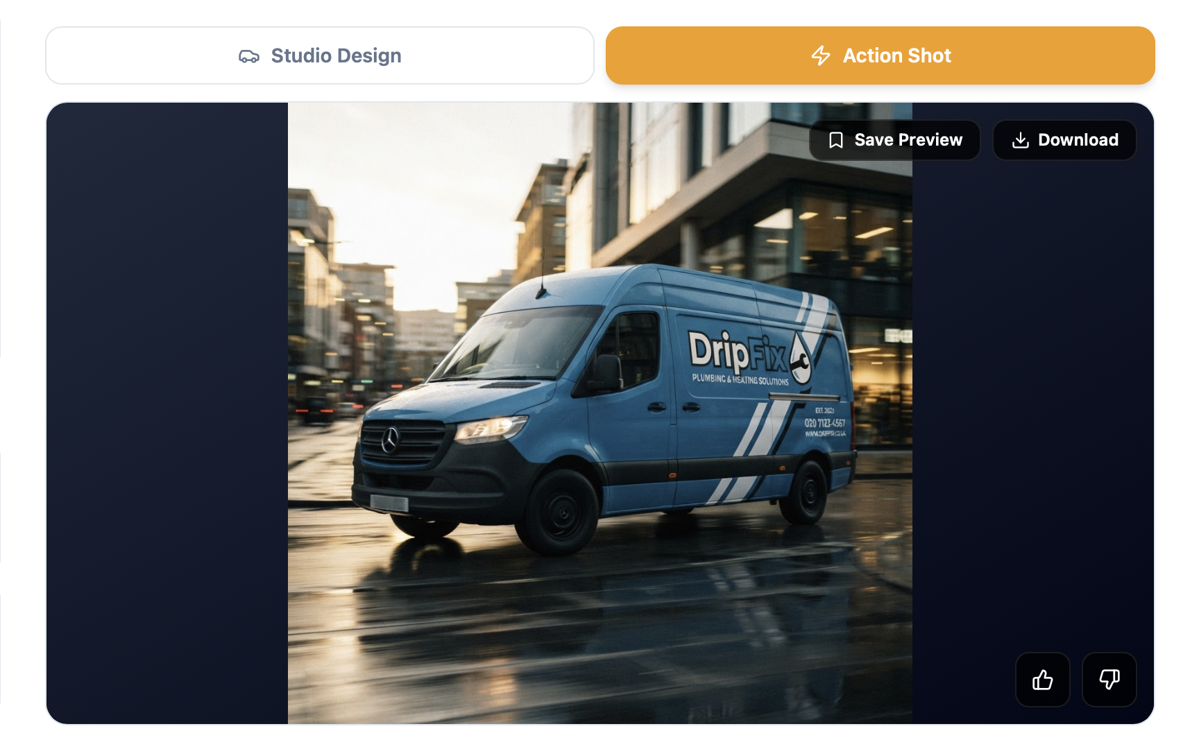 Branded van action shot preview