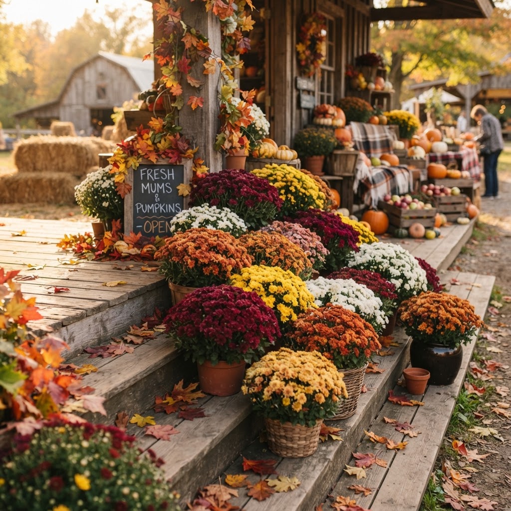 Mums in Full Bloom: How to Create a Stunning Fall Front Porch with Chrysanthemums