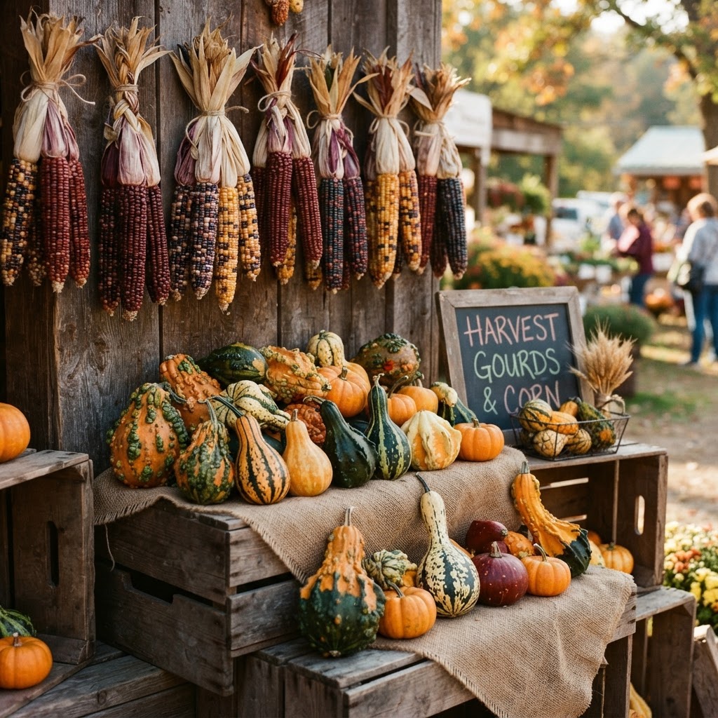 Indian Corn and Gourds: The Secret to a Truly Rustic Autumn Display