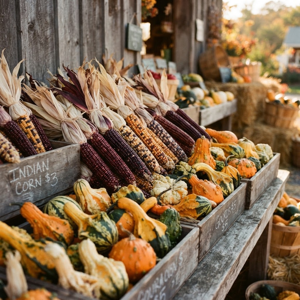 Gourds, Indian Corn, and the Art of the Rustic Autumn Display