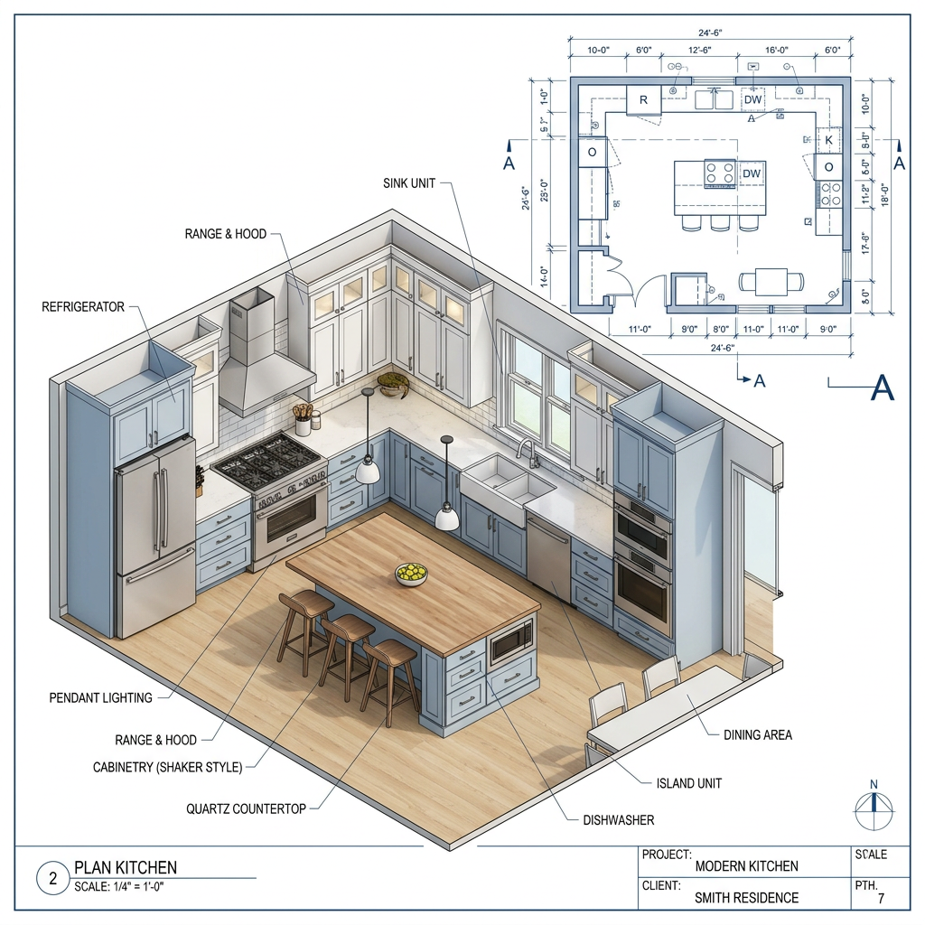 Kitchen layout floor plan