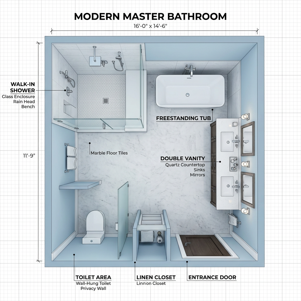 Bathroom layout floor plan